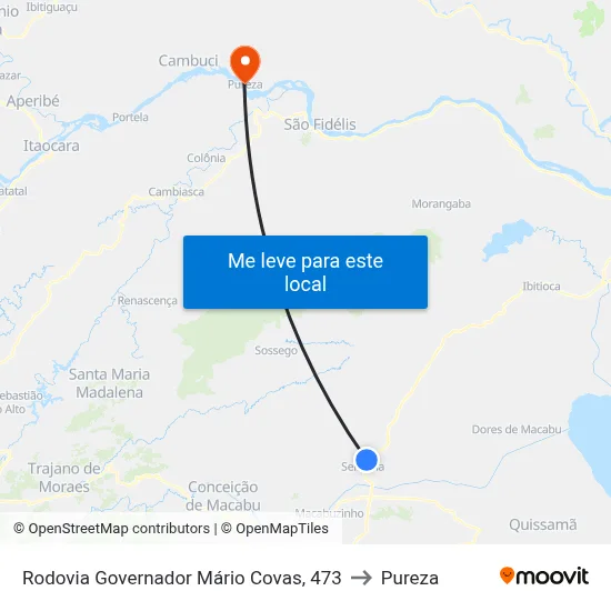 Rodovia Governador Mário Covas, 473 to Pureza map