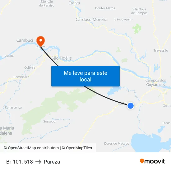 Br-101, 518 to Pureza map