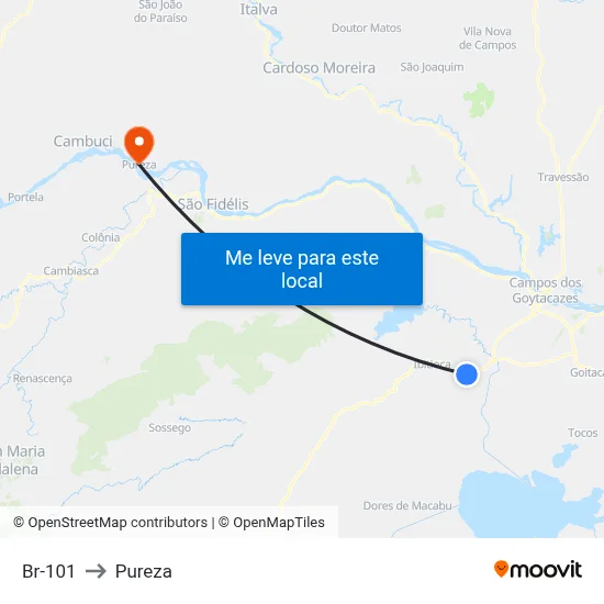 Br-101 to Pureza map