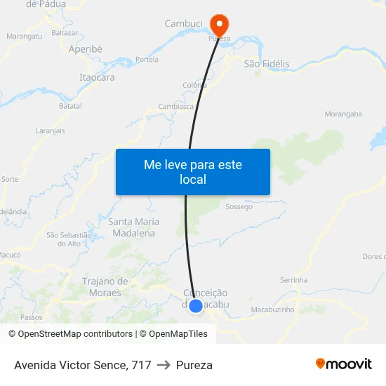Avenida Victor Sence, 717 to Pureza map