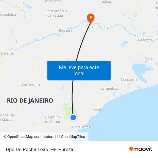 Dpo De Rocha Leão to Pureza map