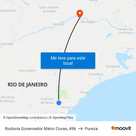 Rodovia Governador Mário Covas, 496 to Pureza map