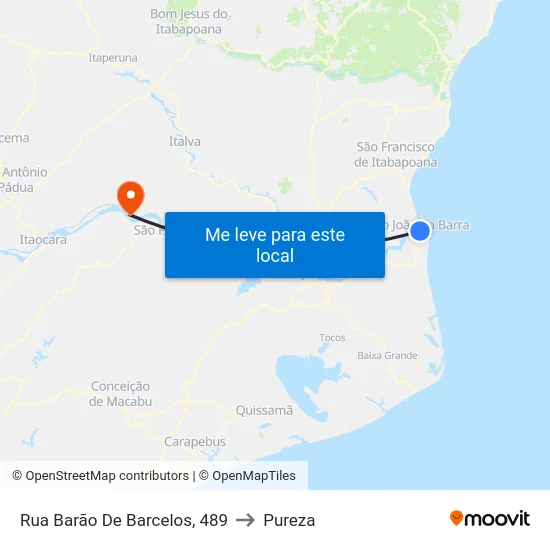 Rua Barão De Barcelos, 489 to Pureza map