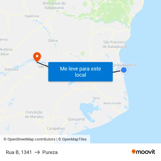 Rua B, 1341 to Pureza map