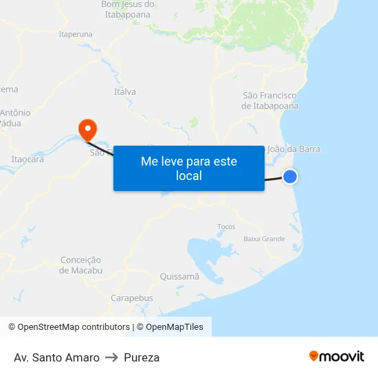 Av. Santo Amaro to Pureza map