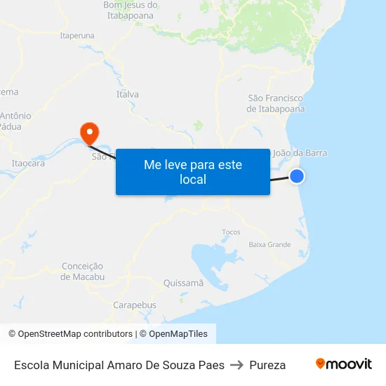 Escola Municipal Amaro De Souza Paes to Pureza map