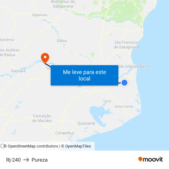 Rj-240 to Pureza map