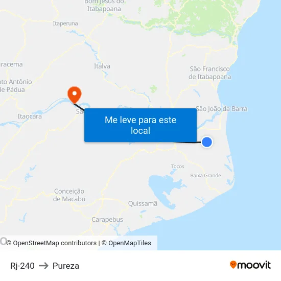 Rj-240 to Pureza map