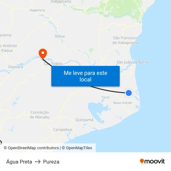 Água Preta to Pureza map