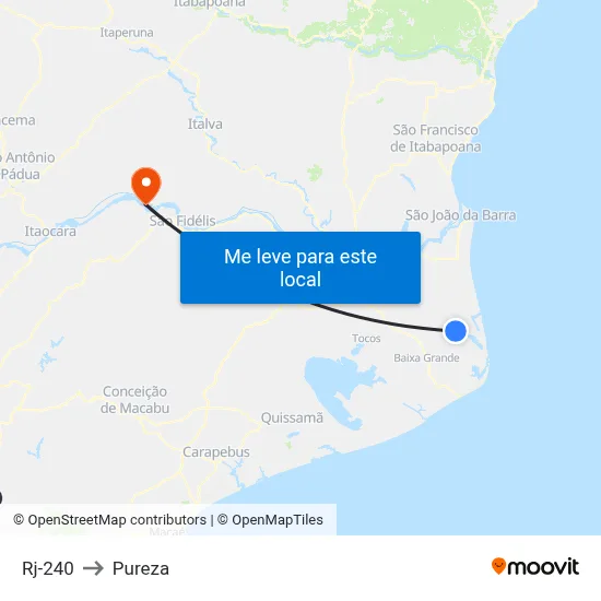 Rj-240 to Pureza map