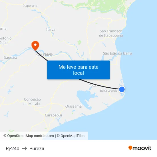 Rj-240 to Pureza map