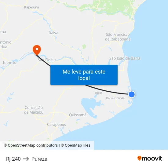 Rj-240 to Pureza map