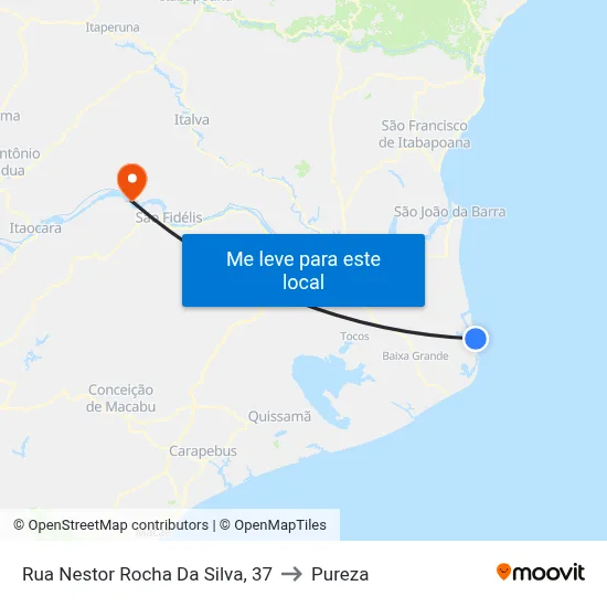 Rua Nestor Rocha Da Silva, 37 to Pureza map