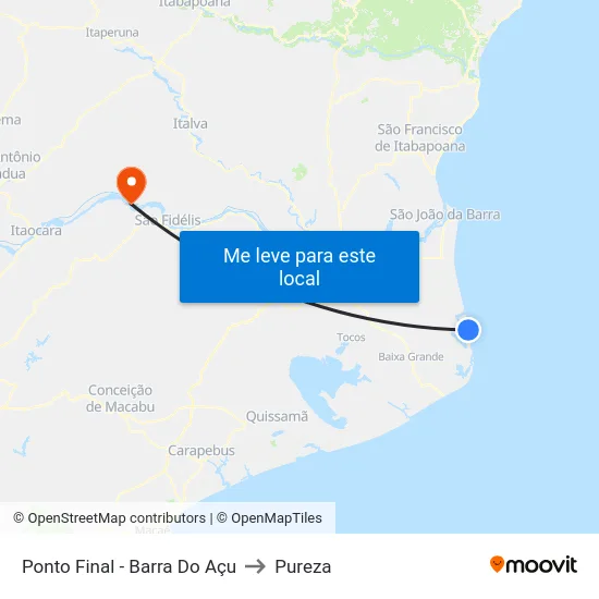 Ponto Final - Barra Do Açu to Pureza map
