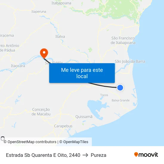 Estrada Sb Quarenta E Oito, 2440 to Pureza map