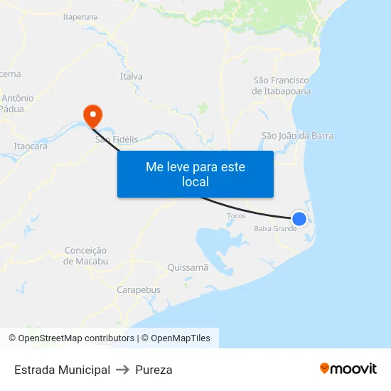 Estrada Municipal to Pureza map