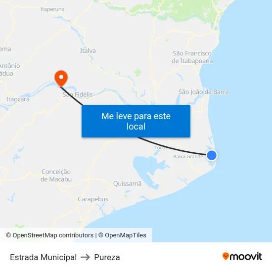 Estrada Municipal to Pureza map