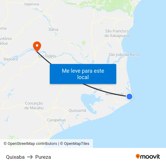 Quixaba to Pureza map