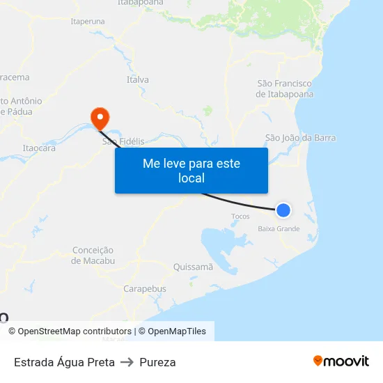 Estrada Água Preta to Pureza map