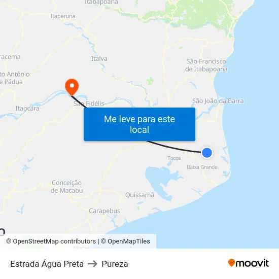 Estrada Água Preta to Pureza map