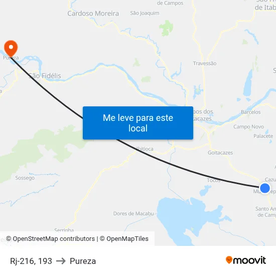 Rj-216, 193 to Pureza map