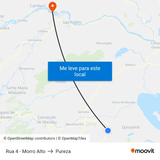 Rua 4 - Morro Alto to Pureza map