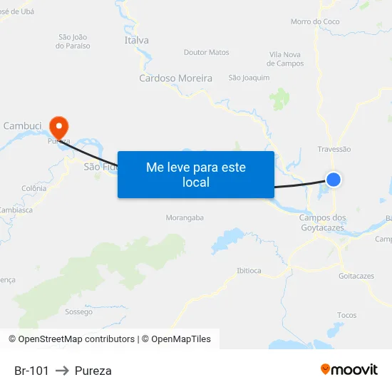 Br-101 to Pureza map