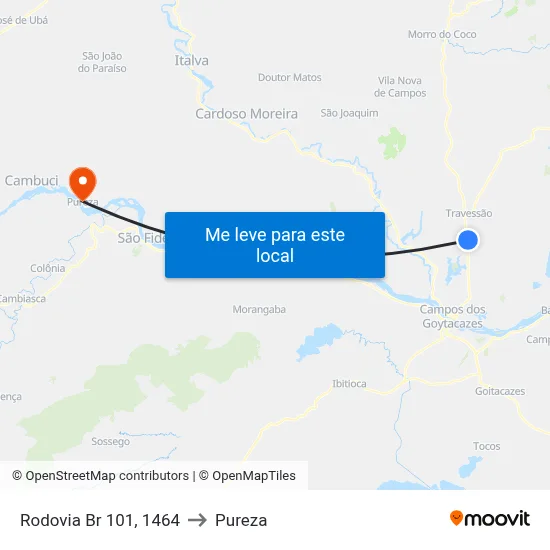 Rodovia Br 101, 1464 to Pureza map