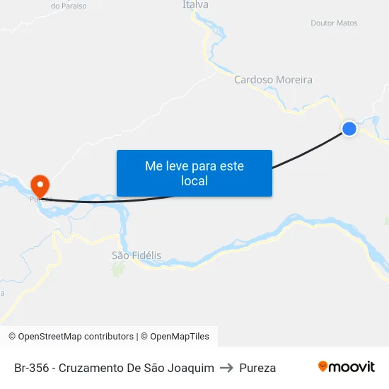 Br-356 - Cruzamento De São Joaquim to Pureza map