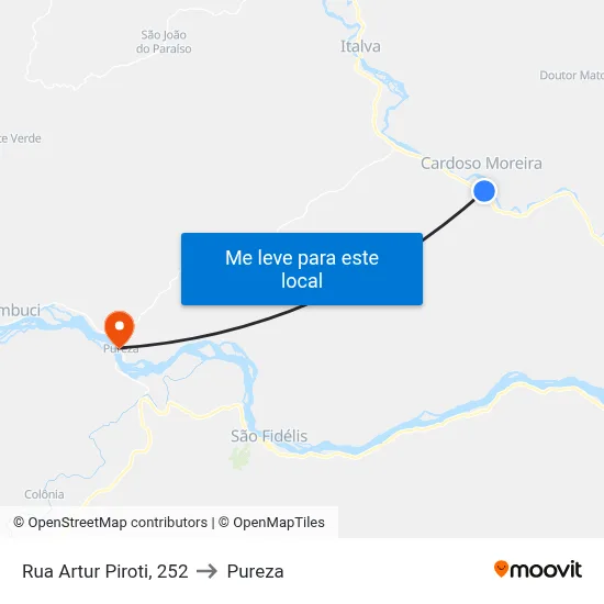 Rua Artur Piroti, 252 to Pureza map