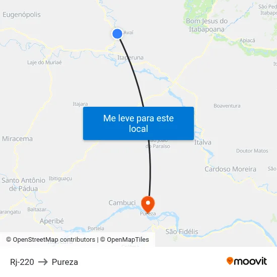 Rj-220 to Pureza map