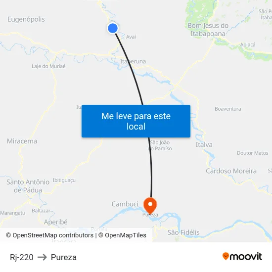 Rj-220 to Pureza map