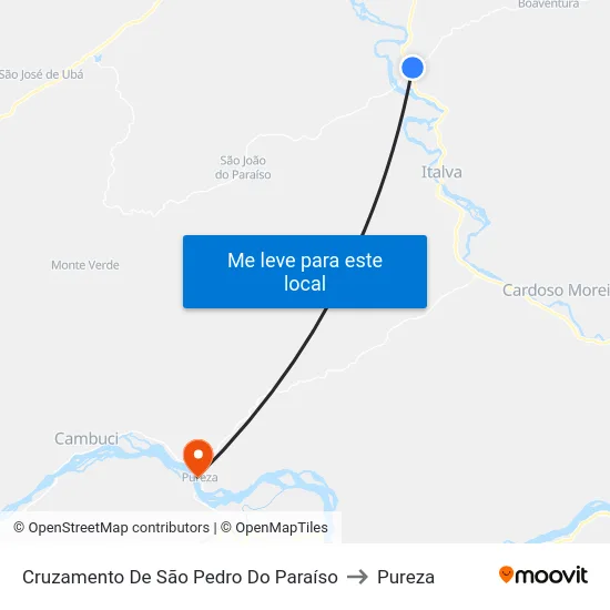 Cruzamento De São Pedro Do Paraíso to Pureza map