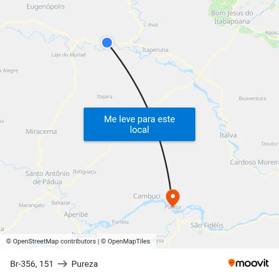 Br-356, 151 to Pureza map