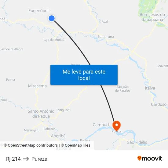 Rj-214 to Pureza map