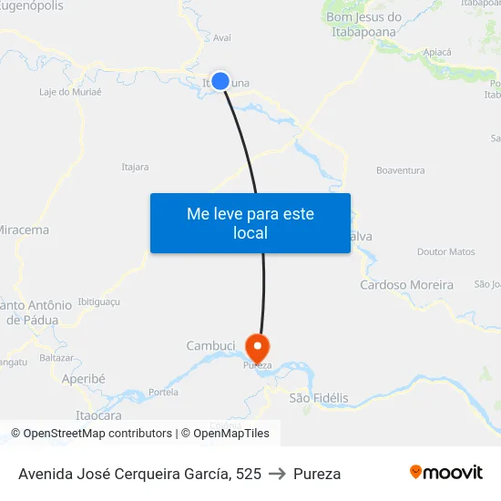 Avenida José Cerqueira García, 525 to Pureza map