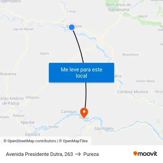 Avenida Presidente Dutra, 263 to Pureza map