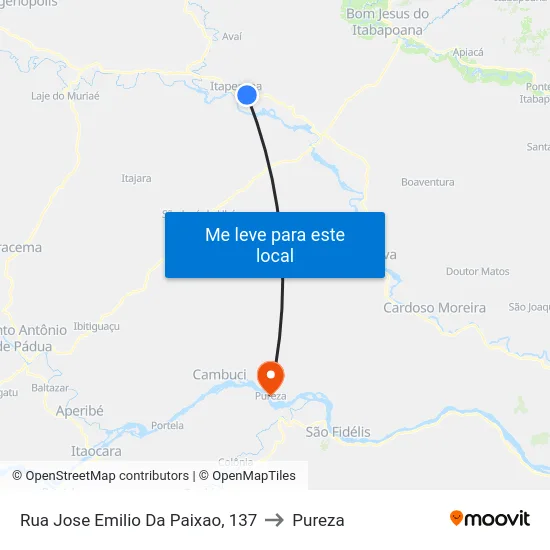 Rua Jose Emilio Da Paixao, 137 to Pureza map