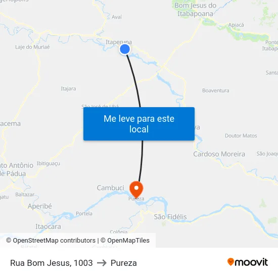 Rua Bom Jesus, 1003 to Pureza map