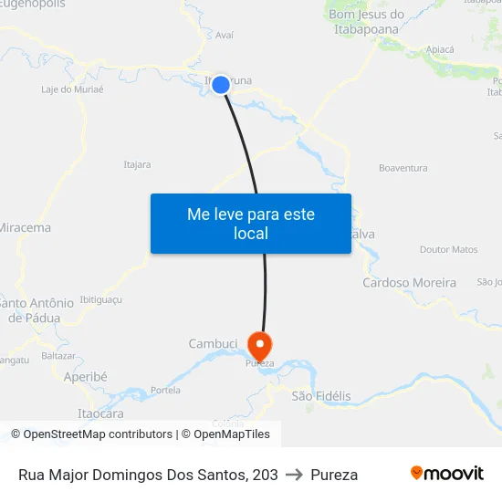 Rua Major Domingos Dos Santos, 203 to Pureza map
