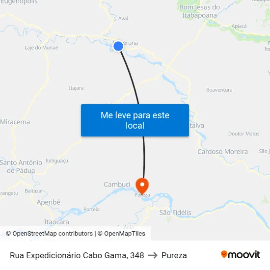 Rua Expedicionário Cabo Gama, 348 to Pureza map
