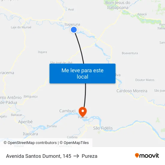 Avenida Santos Dumont, 145 to Pureza map