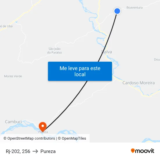Rj-202, 256 to Pureza map