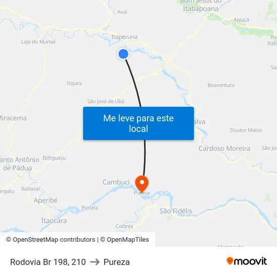 Rodovia Br 198, 210 to Pureza map