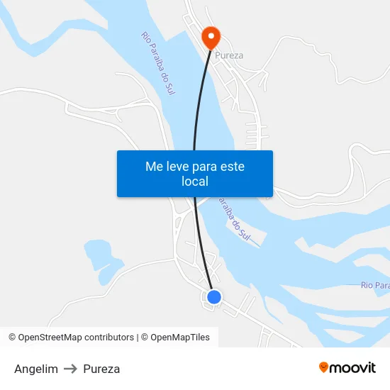 Angelim to Pureza map