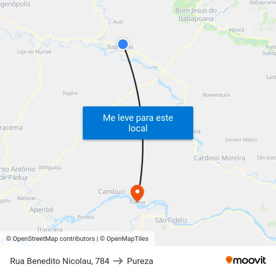 Rua Benedito Nicolau, 784 to Pureza map