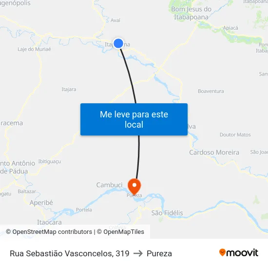Rua Sebastião Vasconcelos, 319 to Pureza map