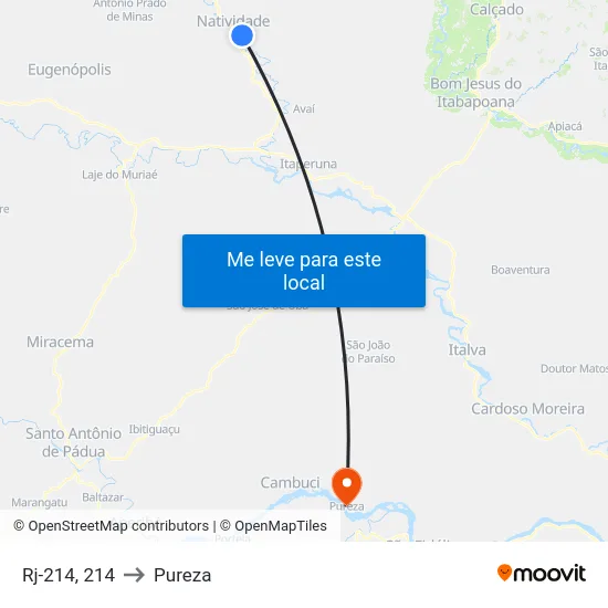 Rj-214, 214 to Pureza map