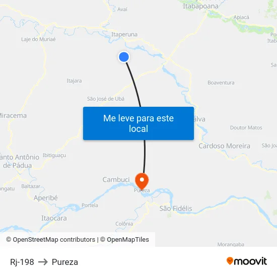 Rj-198 to Pureza map