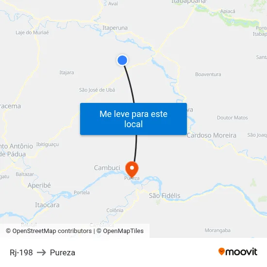 Rj-198 to Pureza map